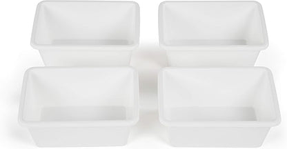 Humble Crew Toy Storage Bins for Kids, Set of 4, White, Small - Sturdy, Colorful Plastic Storage Bins for Classroom, Playroom, Nursery, and More - Premium Toddlers Toy Organizer Bins