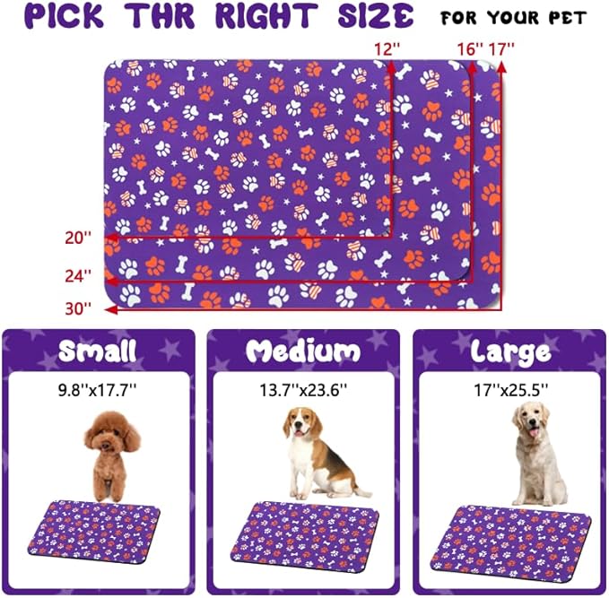 4th of July Dog Food Mats for Floors Waterproof, Cat Water Bowl Mats Pet Feeding Absorbent Placemats 12 * 20 inch