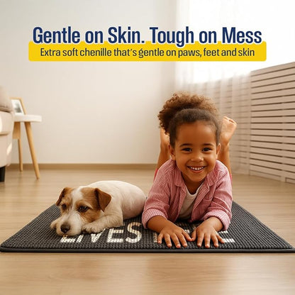 Muddy Mat® Absorbent Microfiber Door Mat and Pet Rug, Non Slip Washable Chenille Indoor Outdoor Entry Rug - Garden Lover Lives Here Funny Welcome Mat Porch Decor 19"x30"