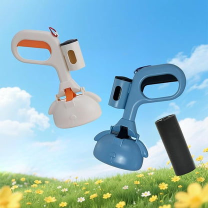 Blue pet Poop Shovel Set | Easy to Carry, Lightweight, Pets Clean up Feces | with Bags and Carrying Clips | Portable Tools Designed for pet Owners.