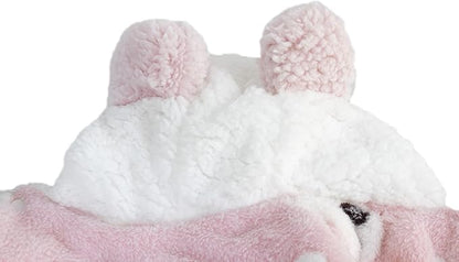GabeFish Dog Cape Blanket for Small Dogs, Cute Puppy Fleece Pajamas, Cats Cold Weather Coat Wraps with Hood Pink Small