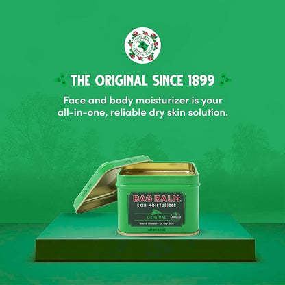 Bag Balm Vermont's Original Hand Moisturizer, Hand Balm for Dry Skin, Cracked Hands, Heels & Dry Hands Treatment, For Dogs and More Ointment, Lotion - 8oz Tin, 3 Pack