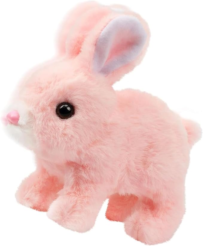 Bunby - My Realistic Bunny Toy, Interactive Bunny Realistic Bunny, Bunbi Realistic Bunny, Vitality Bliss Bunny, Jumping, Twitching, and Shaking Ears (Pink)
