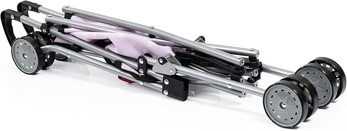 Bayer Buggy Umbrella Doll Stroller - Hot Pink & White Polka Dots, Foldable Toy Stroller for 18 inch Dolls, Ages 3+