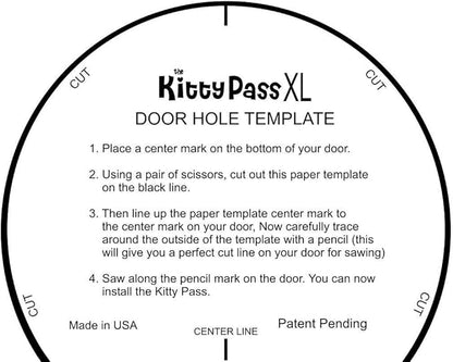 The Kitty Pass XL Cat Door for Interior Door - Cat Hole Kitty Door for Hidden Litter Box - Pet Door for Cats up to 30 lbs - Semi Gloss White Extra Large Cat Door Interior Door