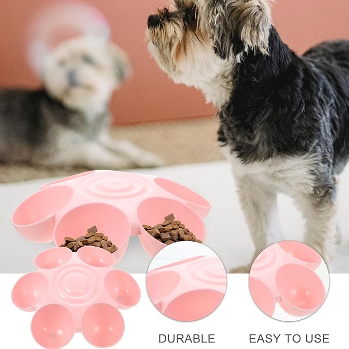 POPETPOP Cat Food Bowl with 6 Bowls - Pet Feeder for Kitten Puppy, Multi Cat Dishes, Multiple Dinner Feeder for Indoor s, Dishes for Food and Water