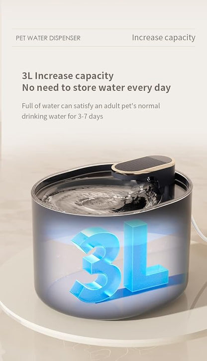102oz/3L Cat Water Fountain Inside,FRENDIPAW,Ultra-Quiet Pet Water Bowl Dispenser with Dual Filtration System, BPA-Free Automatic Dog Water Fountain for Cats & Small Dogs, Easy to Clean-for Pet