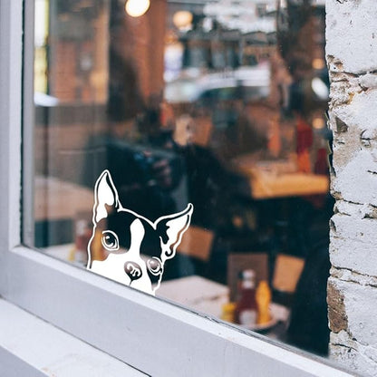 WIRESTER 6 inch Clear Vinyl Decal Sticker Decoration for Car Window (Or Any Flat Surface) - Boston Terrier Dog
