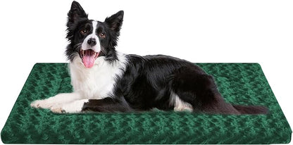 4 Pcs Washable Dog Bed Plush Orthopedic Outdoor Crate Mat with Non-Slip Bottom,Luxe Kennel Pad for Pets,Cozy Cage Cushion&Pet Sleeping Mattress Large Sized,Medium,Small Dogs,35 x 23 inch,Color Blend