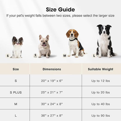 MIXJOY Dog Bed Medium Size Dog, Washable Medium Dogs Bed with Removable Cover, Soft Rectangle Doggy Ded Fluffy Plush Faux Fur Pet Bed with Anti-Slip Bottom, 30"x24"x8", Beige