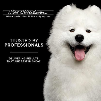 Chris Christensen Slicker Brush for Dogs, Groom Like a Professional, Ideal For All Coat Types, Remove Shedding Coat, Tangles and Dead Undercoat, 17 mm Stainless Steel Pins, Medium