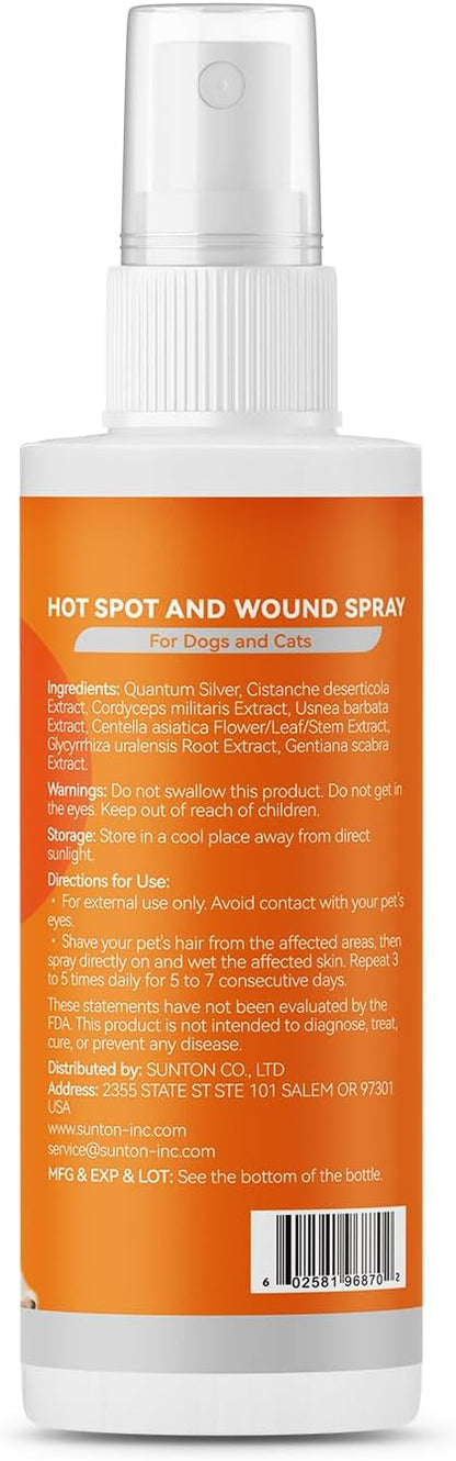PUAINTA Hot Spot and Wound Spray for Dogs - Advanced Anti Itch Spray, Evidence-Based Dog Hot Spot Treatment & Itch Relief with Nano-Silver, Lick-Safe, 8oz