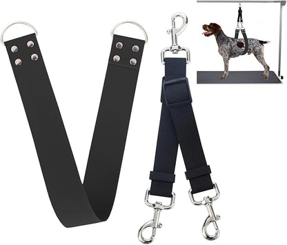 Pet Dog Grooming Belly Strap – 2 Inch Wide Waterproof Strong PVC Support Band, Grooming Loop Restraint for Pet Bathing & Grooming (Black-Short)