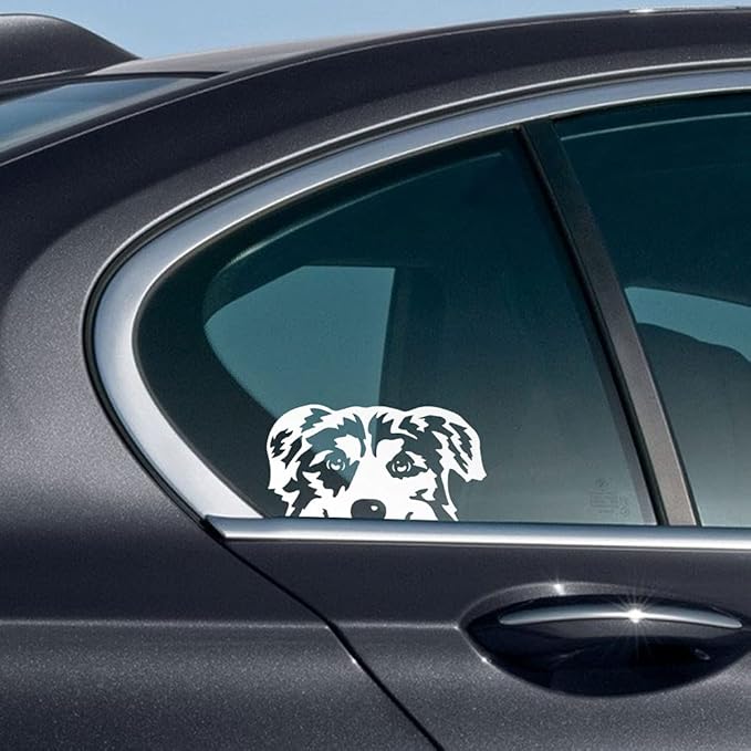 WIRESTER 6 inch Clear Vinyl Decal Sticker Decoration for Car Window (Or Any Flat Surface) - Australian Shepherd