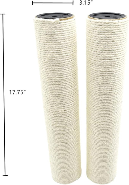 SHENGOCASE Cat Tree Tower Accessories Replacement Post 17.7" L, Ø 3.15" Pole with M10 Bolt, DIY Cat Scratching Post Pole