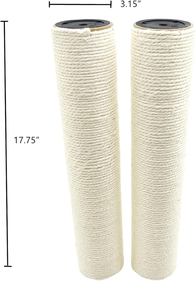 SHENGOCASE Cat Tree Tower Accessories Replacement Post 17.7" L,Ø 3.15" Pole with M8 Bolt, DIY Cat Scratching Post Replacement Parts Pole