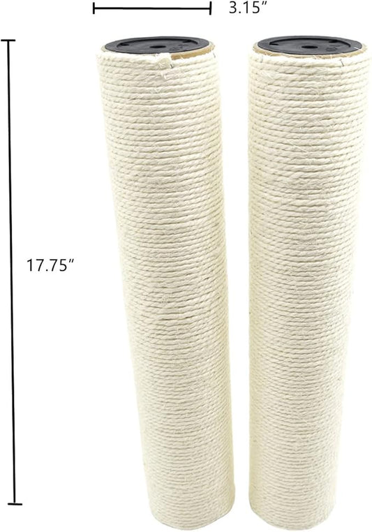 SHENGOCASE Cat Tree Tower Accessories Replacement Post 17.7" L,Ø 3.15" Pole with M8 Bolt, DIY Cat Scratching Post Replacement Parts Pole
