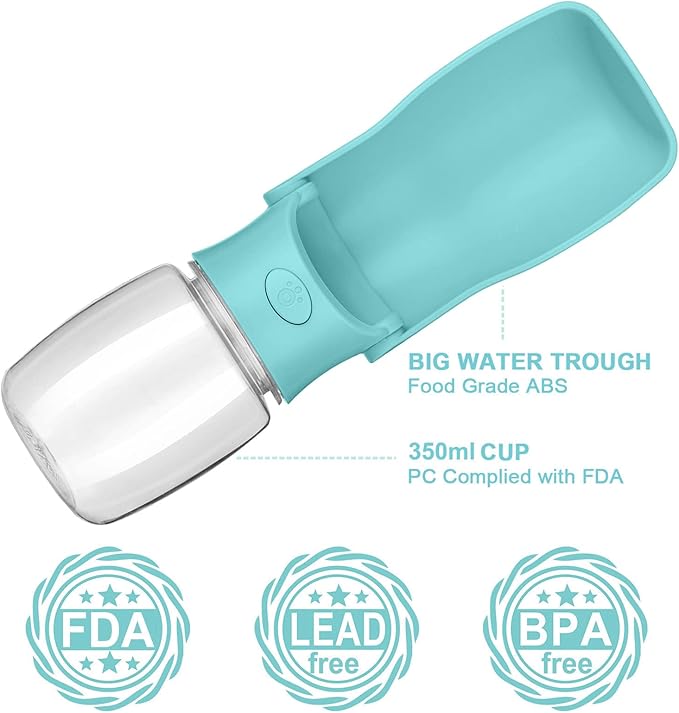 Portable Dog Water Bottle for Walking, Leak Proof Foldable Pet Water Bottles Dispenser Bowl Travel Drink Cup for Walking Hiking Traveling