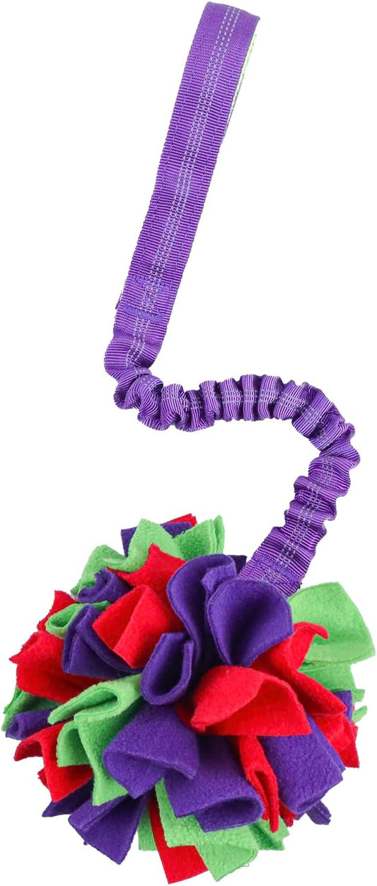 Snuffle Ball with Bungee Tug, Tug of War Rope Toys for Small Medium Dogs, Interactive Dog Toys Puppy Training Pull Toy for Exercise & Interactive Play Games (Purple)
