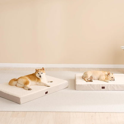 EHEYCIGA Orthopedic XXL Dog Beds for Jumbo Dogs with Removable Washable Cover for Crate, Camel, 47x29