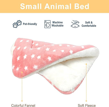 10PCS Guinea Pig Bed Soft Rabbit Bedding Cage Liner Warm Bunny Mats Pee Pads Fleece Blanket Plush Hamster Sleep Beds Ferret Squirrel Hedgehog Rat