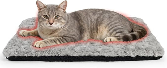 NAMOTEK Self-Warming Cat Bed Indoor/Outdoor Super Soft Self Heating Pet Mat Washable Thermal Pad for Cat & Dog 21x15.7 inch