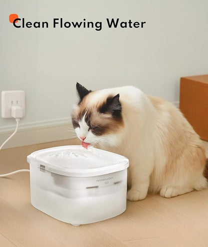 Homerunpet Tritan Pet Water Fountain - Dishwasher Safe, Ultra-Quiet, Automatic Filtered Cat & Dog Dispenser, 2.5L
