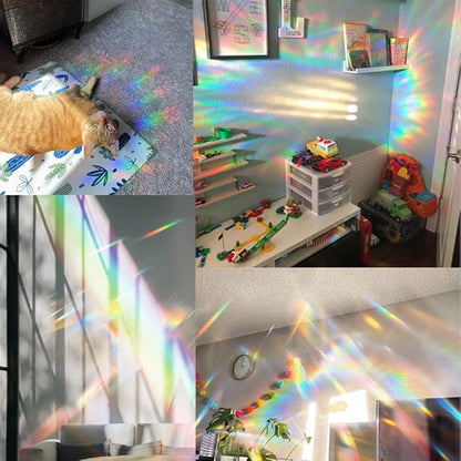 8 Inch Sun Catchers Indoor Window, Acrylic Rainbow Suncatcher Window Hanging Decoration for Living Room Bedroom Summer Home Balcony Ornaments Decoration (220 Cross)