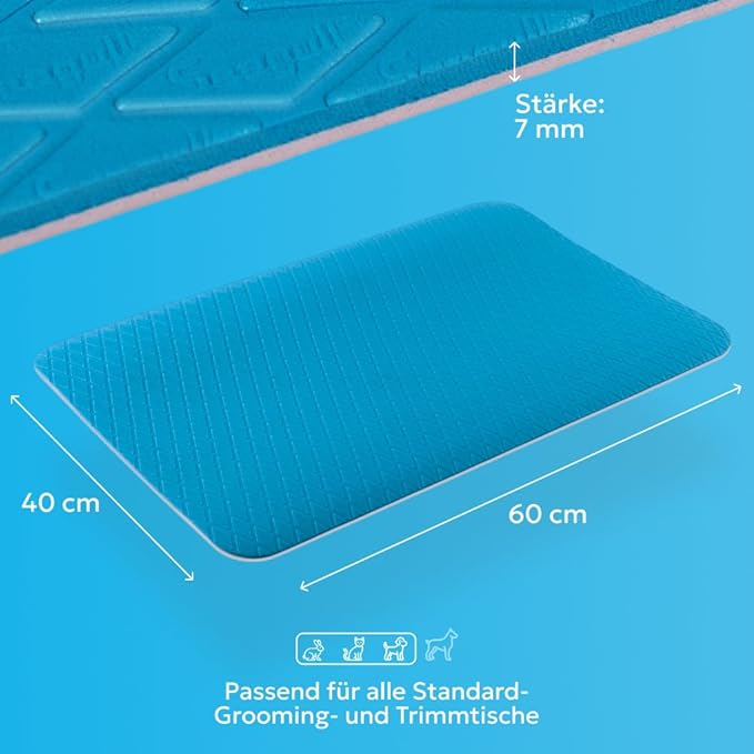 Seagull Multipurpose Foam Rubber Pet Grooming Table Mat 16 x 24 Inch Dog Grooming Mat for Table Cat Grooming Mat Dog Bath Mat Pet Vet Mat Non Slip Soft Waterproof Light Blue