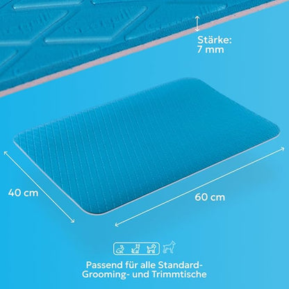 Seagull Multipurpose Foam Rubber Pet Grooming Table Mat 16 x 24 Inch Dog Grooming Mat for Table Cat Grooming Mat Dog Bath Mat Pet Vet Mat Non Slip Soft Waterproof Light Blue