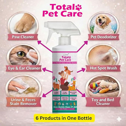 Pet Cleaner & Deodorizer for Dogs & Cats | No-Rinse Electrolyzed Water | Safe | Clean Paws, Coat, Hot Spots & Pet Messes | Fragrance-Free, No Harsh Chemicals | Made in Japan