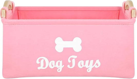TEHAUX Pet Toy Storage Box Felt Organizer with Handles 15.35X11.02X6.69In Lightweight Foldable Container for Household Pet Toy and Sundries Storage