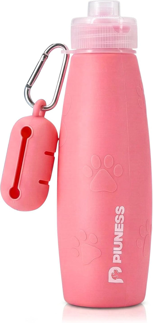 Ultimate 2-in-1 Dog Walk Essential – Portable Pee Cleaning Bottle + Detachable Poop Bag Dispenser (Salmon)