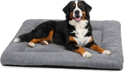 Dog Crate Pad 48 Inch, Washable Plush Kennel Mat for XXL Dogs, Anti-Slip Cushioned Pad for Wire and Metal Crates, Indoor, Travel and Training Use, Dark Grey