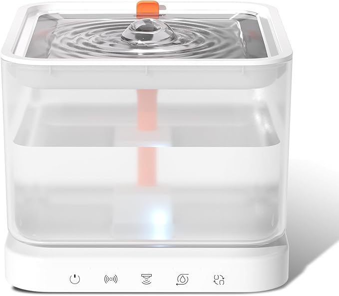 Wireless Cat Water Fountain,Cat Water Fountain 3L/101oz Large Capacity Battery Operated Pet Water Fountain Indoor with Motion Sensor for Cats Dogs BPA-Free