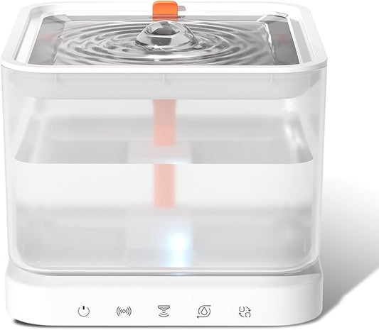 Wireless Cat Water Fountain,Cat Water Fountain 3L/101oz Large Capacity Battery Operated Pet Water Fountain Indoor with Motion Sensor for Cats Dogs BPA-Free