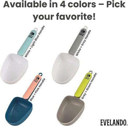 EVELANDO® Dog Food Measuring Cup 1 Cup BPA-Free Tool with Non-Slip Grip Handle & Bag Clip Includes Cotton Storage Bag & Adhesive Hook for Dogs & Cats (Sky-Blue)