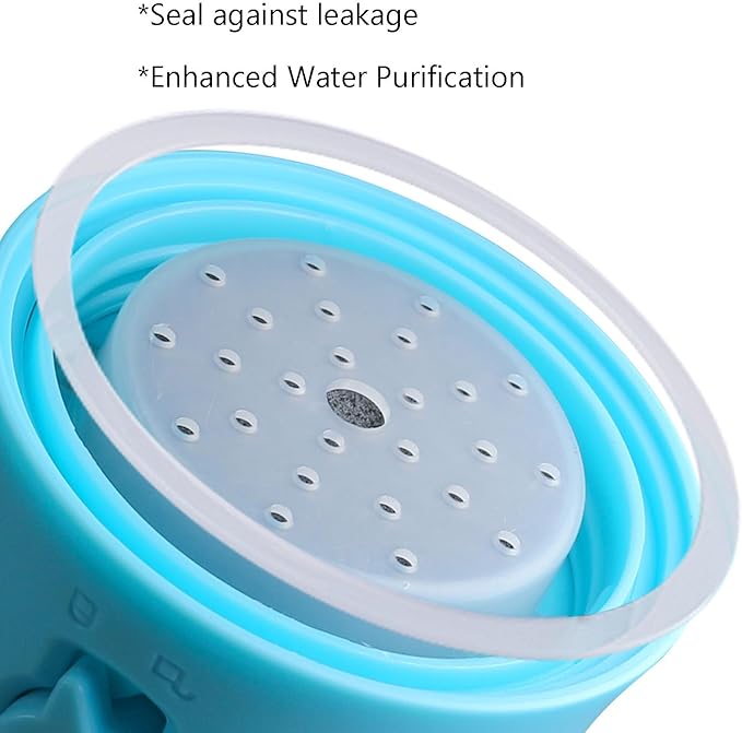 Dog Water Bottle,2 in 1 Portable Pet Water Bottle with Food Container,Lightweigh,Portable Water Dispenser,Outdoor for Cat,Puppy,Pets for Walking,Hiking,Travel (Blue, 10Oz)