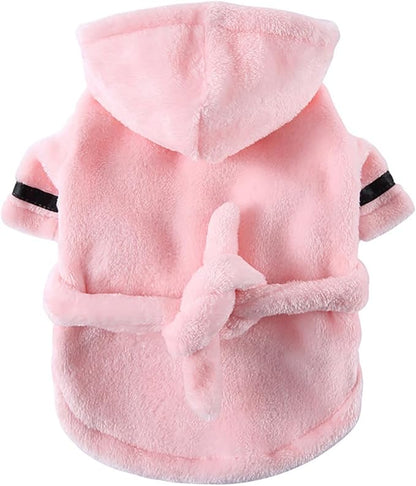Luxury Soft Flannel Pajamas Puppy Quick Drying Bath Robe Super Absorbent Towel for Small Dogs & Cats