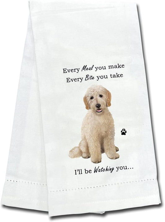 E&S Pets 711-134 Goldendoodle Kitchen Towel, Off-white