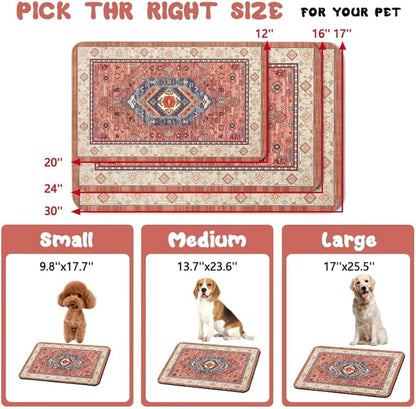 Dog Food Mats for Floors Waterproof, Pet Water Bowl Mats Pet Feeding Absorbent Placemats 12 * 20 inch