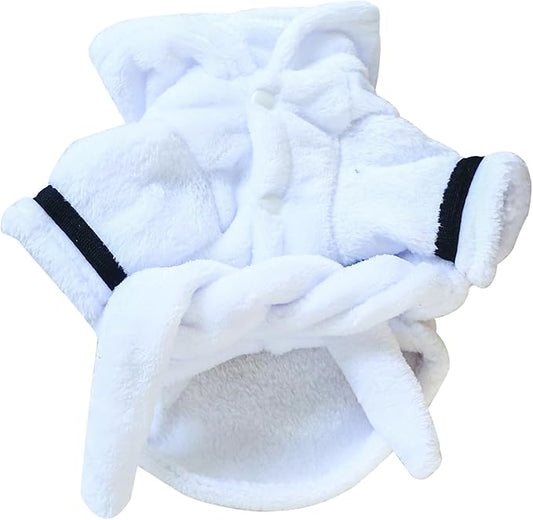 Dog Bathrobe Fast Absorbent Hooded Bath Towel Small Dog Thickened Luxury Pajamas Sleepwear Super Soft Microfibre Pet Bath Robe Nightwear Dog Drying Coat Bag for Puppy Cats Chihuahua Yorkie Poodle