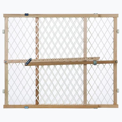 Toddleroo by North States - Diamond Mesh Wooden Baby Gate: Pressure Mounted Baby Gate for Doorways - Adjustable 26.5 to 42 Inches Wide - 23 Inches Tall