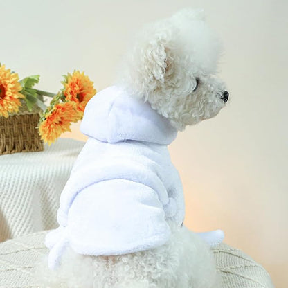 Dog Bathrobe Fast Absorbent Hooded Bath Towel Small Dog Thickened Luxury Pajamas Sleepwear Super Soft Microfibre Pet Bath Robe Nightwear Dog Drying Coat Bag for Puppy Cats Chihuahua Yorkie Poodle