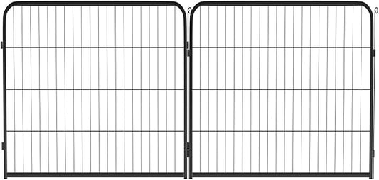 FDW Dog Playpen Dog Pen Dog Kennel 2 Panels 32 Inch Height Indoor Outdoor Folding Metal Portable Puppy Exercise Pen Heavy Duty Dog Fence for Yard Camping,Black