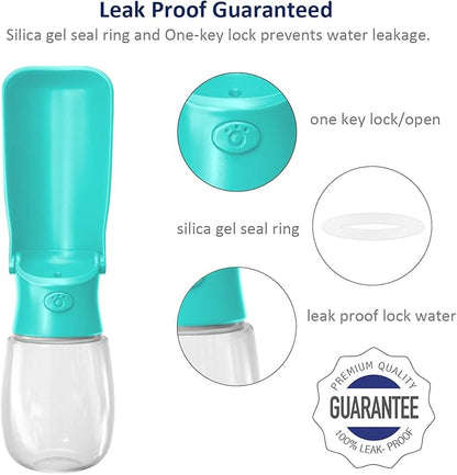 WePet Foldable Portable Dog Water Bottle Puppy Water Dispenser with Drinking Feeder, 12 OZ, High-Temperature Resistant Leak Proof for Pets Outdoor Walking, Hiking, Travel, Food Grade Plastic BPA Free