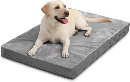 Waterproof Dog Beds Large Sized Dogs, Outdoor Washable Orthopedic Pet Bed with Removable Cover Reversible, Foam Pets Bed Durable Anti-Slip Bottom, 36"x27", Gray