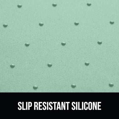 GORILLA GRIP 100% Waterproof Raised Edge BPA Free Silicone Pet Feeding Mat, Dog Cat Food Mats Contain Spills Protects Floors, Placemats for Cats and Dogs Water Bowl, Pets Accessories 16x10, Mint