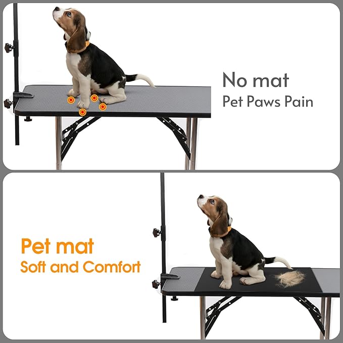 Dog Grooming Table Mat, Khaki Dog Grooming Table Mat Pad Non-Slip, (24x36inch) Pet Grooming Table Mat for Grooming Dogs at Home, Pet Groomers Table Mat, Easy-Clean Durability