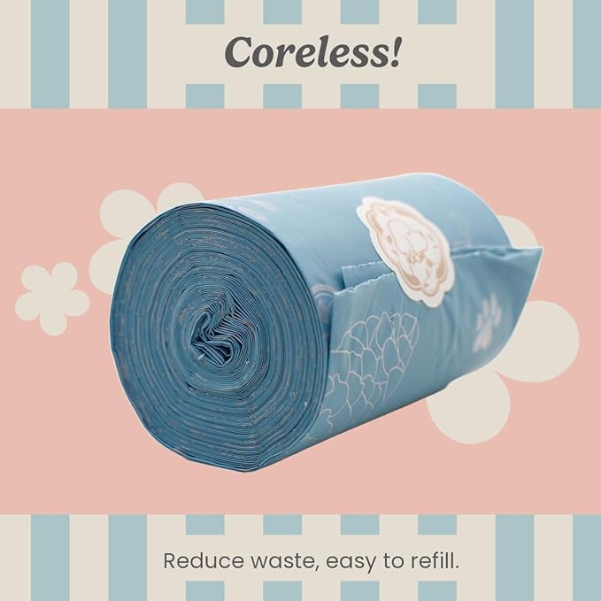 3 Pack 360 Bags Extra Thick Dog Waste Bags by Peony Celeste - Blue Stone Color, Leak-Resistant, Coreless, Unscented Pet Waste Bags, 9x13 Inches